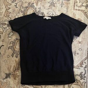 LOFT Women's Navy Short Sleeve Top